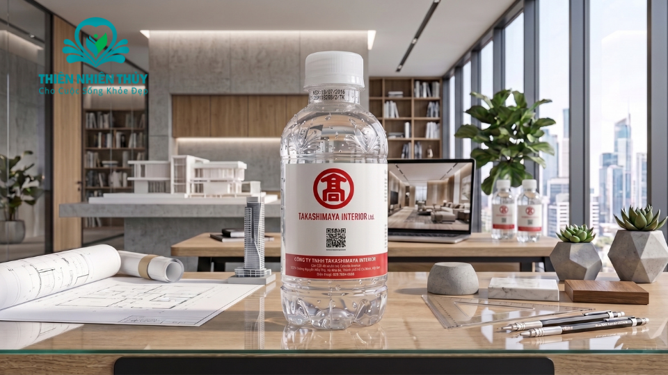 Takashimaya Interior Ltd Có Nên Dùng Nước Uống In Logo Riêng Cho Ngành Thiết Kế Nội Thất Cao Cấp?